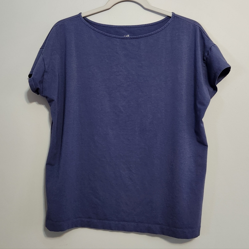 J Jill Luxe Supima Tee T Shirt Blue Size Medium